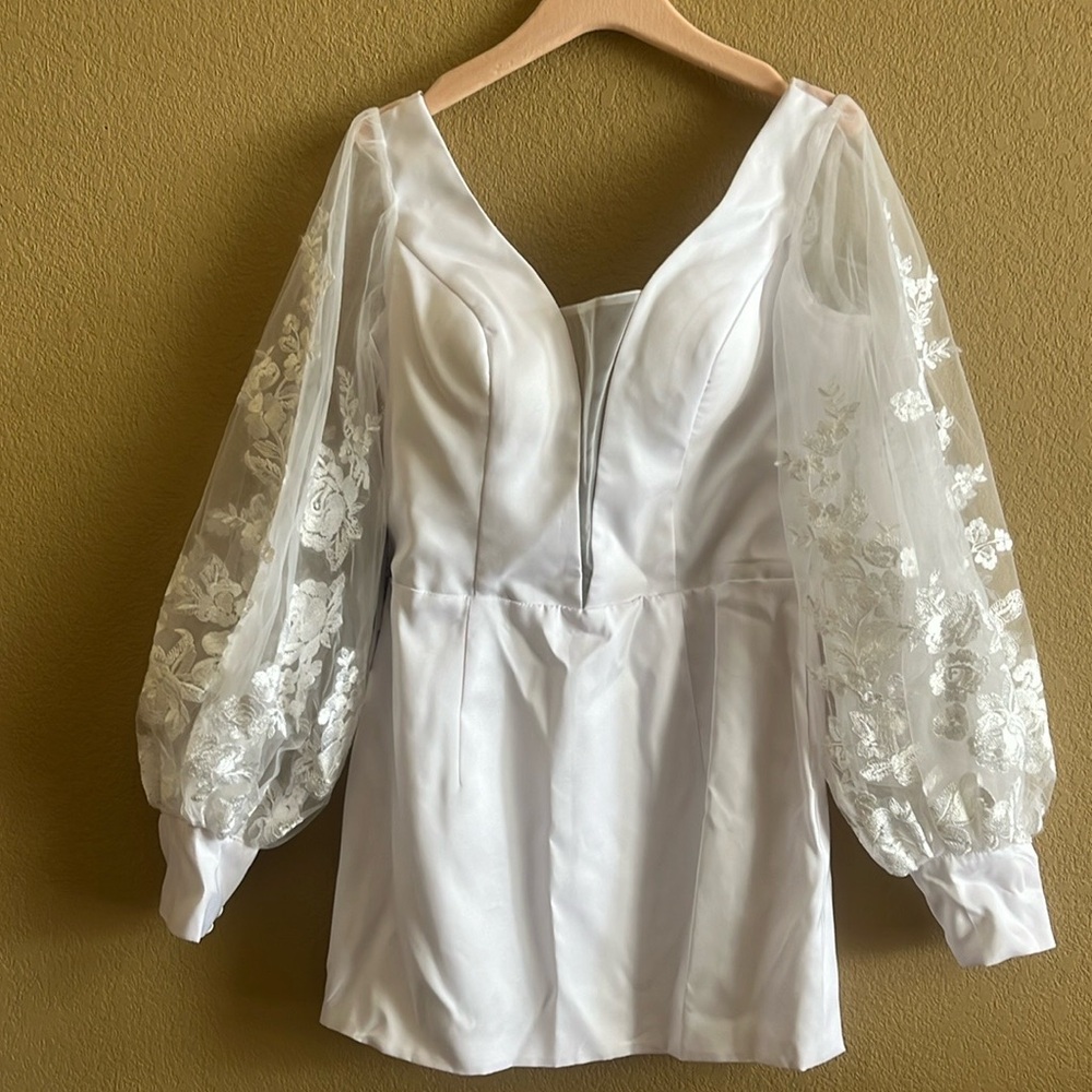 Embroidered Long Sleeve Bachelorette Party Dress!